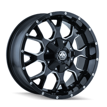 Mayhem 8015 Warrior 18x9 / 5x114.3 BP / - 12mm Offset / 87mm Hub Black w/ Milled Spokes Wheel - JDMuscleSPK518292