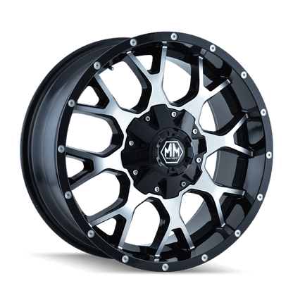 Mayhem 8015 Warrior 18x9 / 5x114.3 BP / 18mm Offset / 87mm Hub Black/Machined Face Wheel - JDMuscleSPK518352