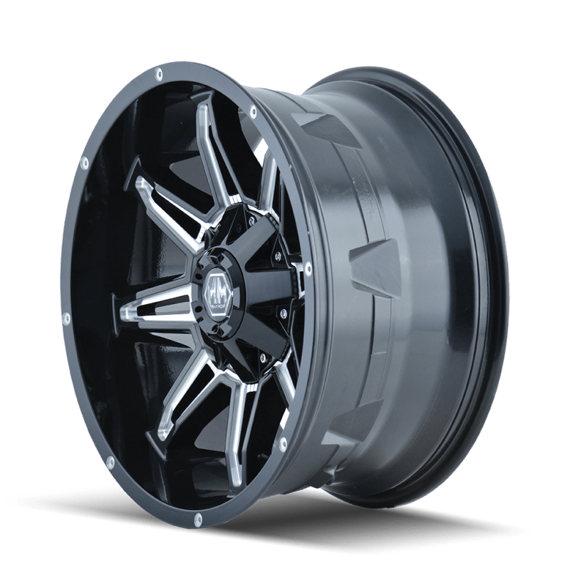 Mayhem 8090 Rampage 17x9 / 5x114.3 BP / 18mm Offset / 87mm Hub Black w/ Milled Spokes Wheel - JDMuscleSPK517985
