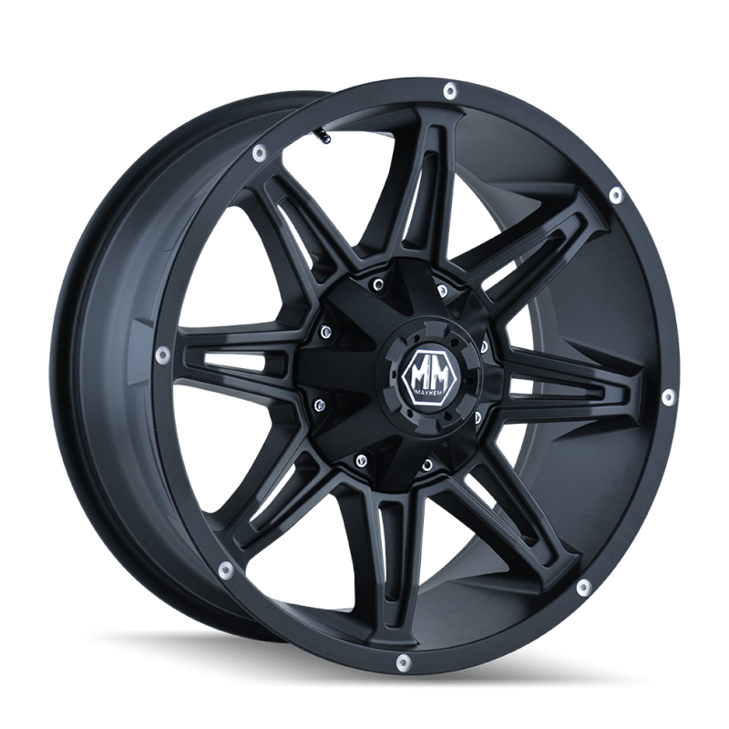 Mayhem 8090 Rampage 17x9 / 5x114.3 BP / 18mm Offset / 87mm Hub Matte Black Wheel - JDMuscleSPK518026