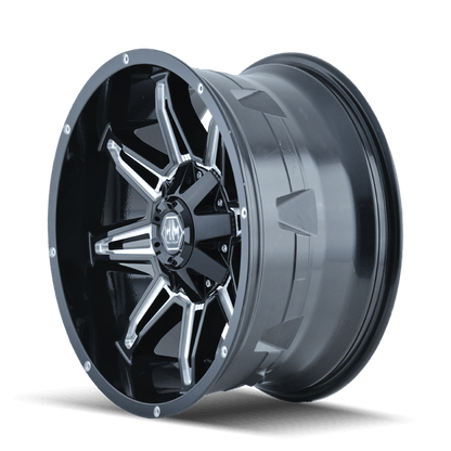Mayhem 8090 Rampage 18x9 / 5x114.3 BP / - 12mm Offset / 87mm Hub Black w/ Milled Spokes Wheel - JDMuscleSPK517979