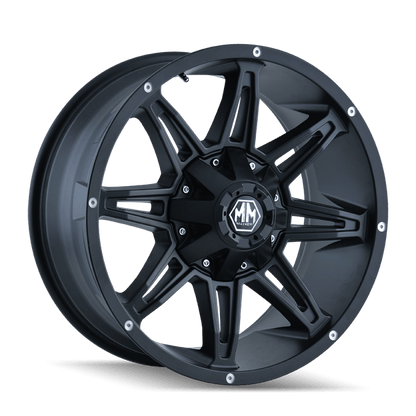 Mayhem 8090 Rampage 18x9 / 5x114.3 BP / 18mm Offset / 87mm Hub Matte Black Wheel - JDMuscleSPK518028
