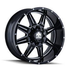 Mayhem 8100 Monstir 18x9 / 5x114.3 BP / 0mm Offset / 87mm Hub Black w/ Milled Spokes Wheel - JDMuscleSPK517844