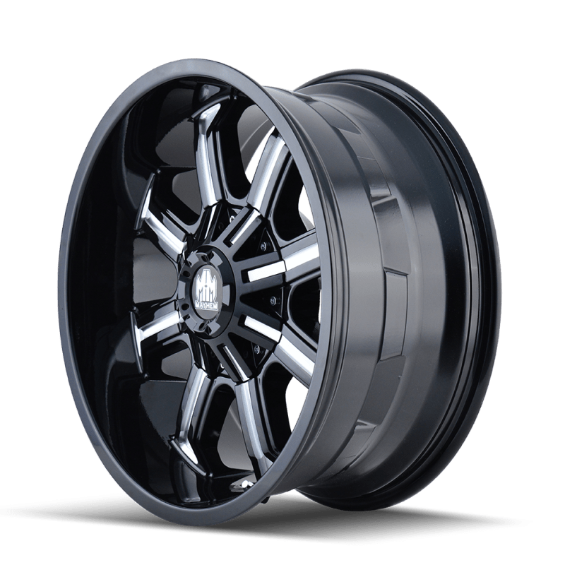 Mayhem 8102 Beast 17x9 / 5x114.3 BP / 18mm Offset / 87mm Hub Black w/ Milled Spokes Wheel - JDMuscleSPK517274