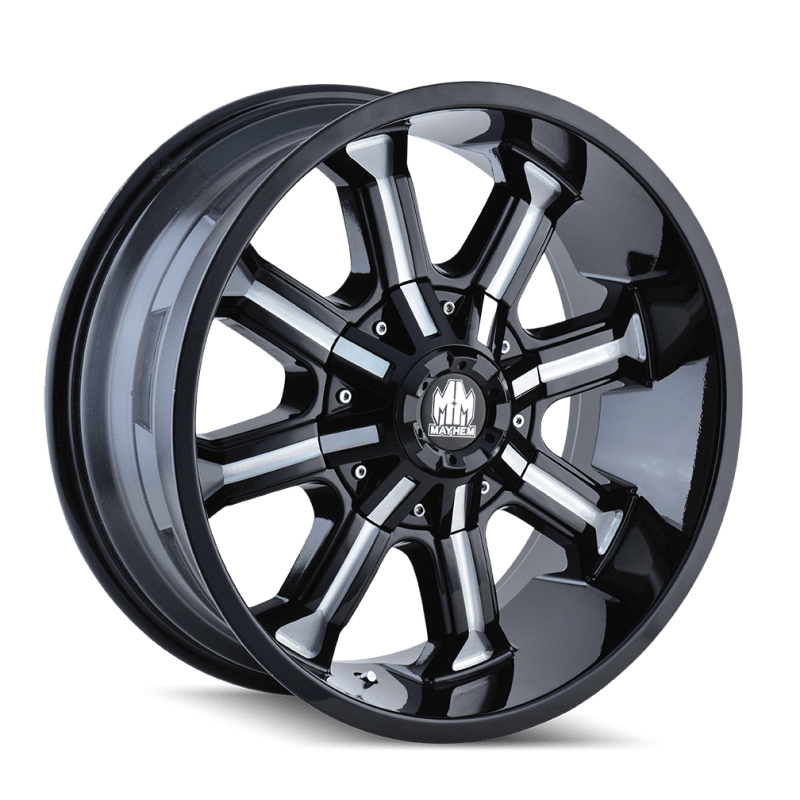 Mayhem 8102 Beast 17x9 / 5x114.3 BP / 18mm Offset / 87mm Hub Black w/ Milled Spokes Wheel - JDMuscleSPK517274