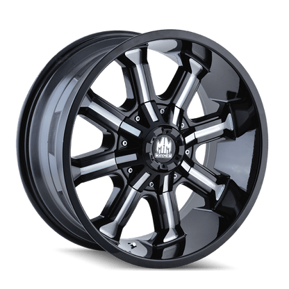 Mayhem 8102 Beast 17x9 / 5x114.3 BP / 18mm Offset / 87mm Hub Black w/ Milled Spokes Wheel - JDMuscleSPK517274