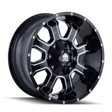 Mayhem 8103 Fierce 17x9 / 5x114.3 BP / 18mm Offset / 87mm Hub Black w/ Milled Spokes Wheel - JDMuscleSPK517667