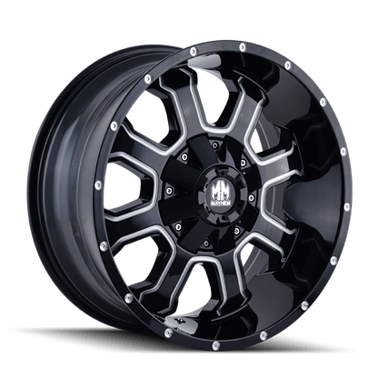 Mayhem 8103 Fierce 17x9 / 5x114.3 BP / 18mm Offset / 87mm Hub Black w/ Milled Spokes Wheel - JDMuscleSPK517667