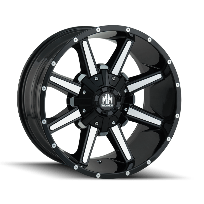 Mayhem 8104 Arsenal 17x9 / 5x114.3 BP / - 12mm Offset / 87mm Hub Black/Machined Face Wheel - JDMuscleSPK517196