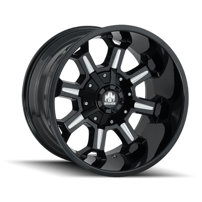 Mayhem 8105 Combat 18x9 / 5x114.3 BP / 18mm Offset / 87mm Hub Black w/ Milled Spokes Wheel - JDMuscleSPK517489