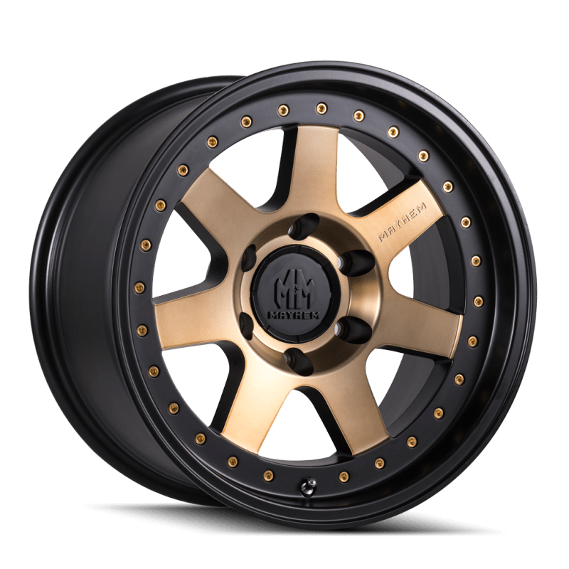 Mayhem 8300 Prodigy 17x9 / 5x114.3 BP / - 6mm Offset / 72.6mm Hub Matte Black w/ Bronze Tint Wheel - JDMuscleSPK517926