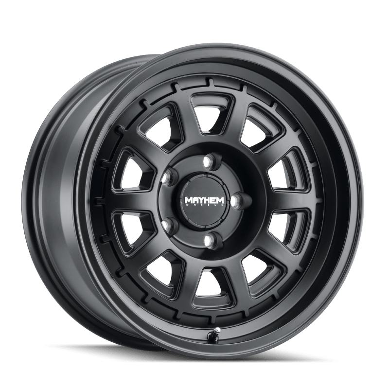 Mayhem 8303 Voyager 17x8 / 5x114.3 BP / 38mm Offset / 72.6mm Hub Matte Black Wheel - JDMuscleSPK518224