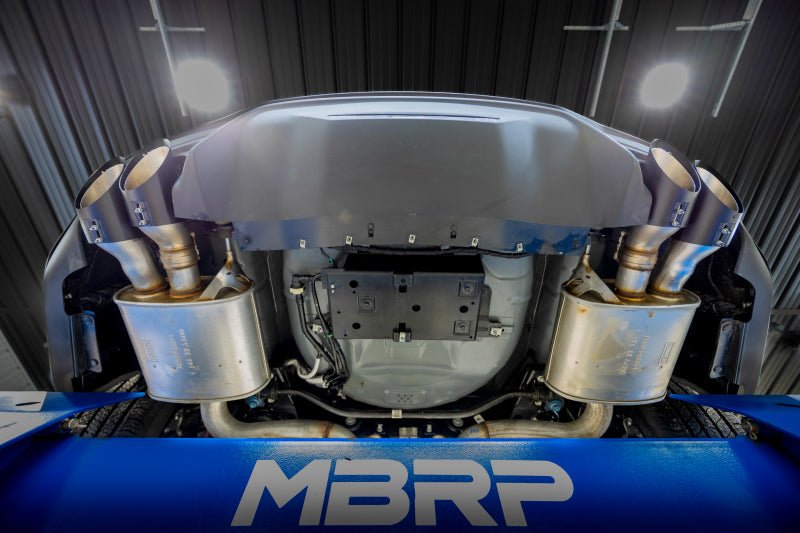 MBRP [15 - 24 Ford Mustang] T304 SS 4in OD / 6.5in Length Quad Tip Cover Kit - Black Tip | T5198BLK - JDMuscleExhaust Tips and SilencersmbrpT5198BLK