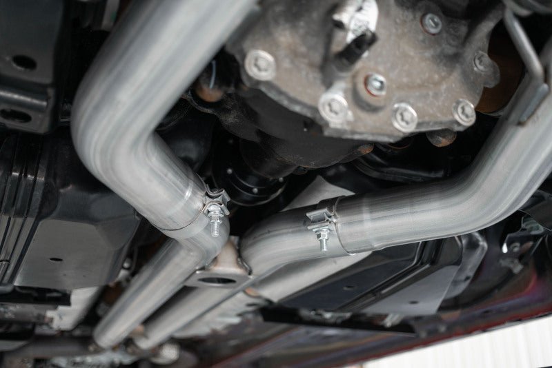 MBRP [18 - 22 Mustang GT 5L] T304 SS 3in Cat - Back Dual Rear w/4in Quad Carbon Fiber Tips - Race | S72073CF - JDMuscleExhaust Tips and SilencersmbrpS72073CF