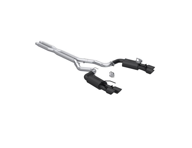 MBRP [2024 Mustang GT 5.0L] 3in Cat - Back Dual Split Rear - Quad Black Tips | S7280BLK - JDMuscleCat Back Exhaust SystemmbrpS7280BLK