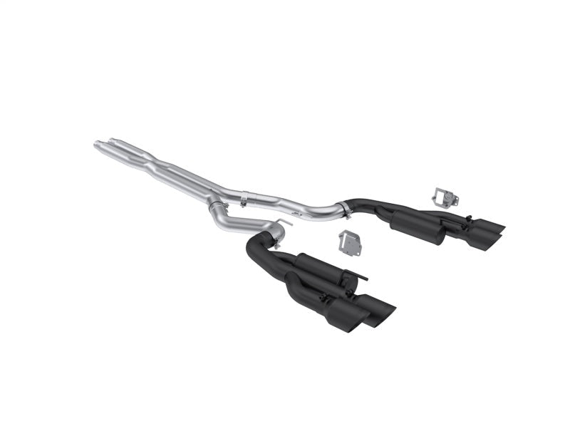MBRP [24 - 25 Mustang 5.0L] Blk Alum. SS 3in Cat - Back Exhaust w/ Quad Blk Tips | Valve Delete - JDMuscleCat Back Exhaust SystemmbrpS7282BLK
