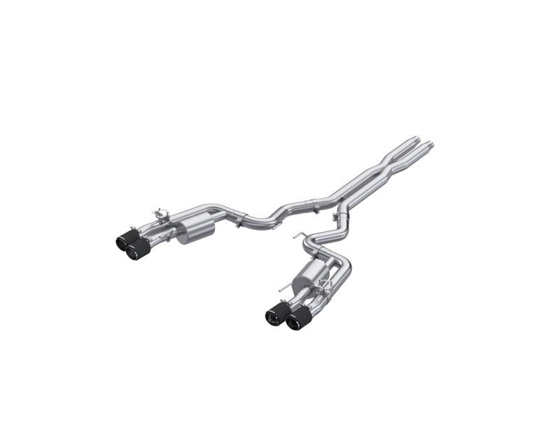 MBRP [24 - 25 Mustang GT S650] 3in Cat - Back Quad Tip - 4in Carbon Fiber Tips - JDMuscleCat Back Exhaust SystemmbrpS72553CF