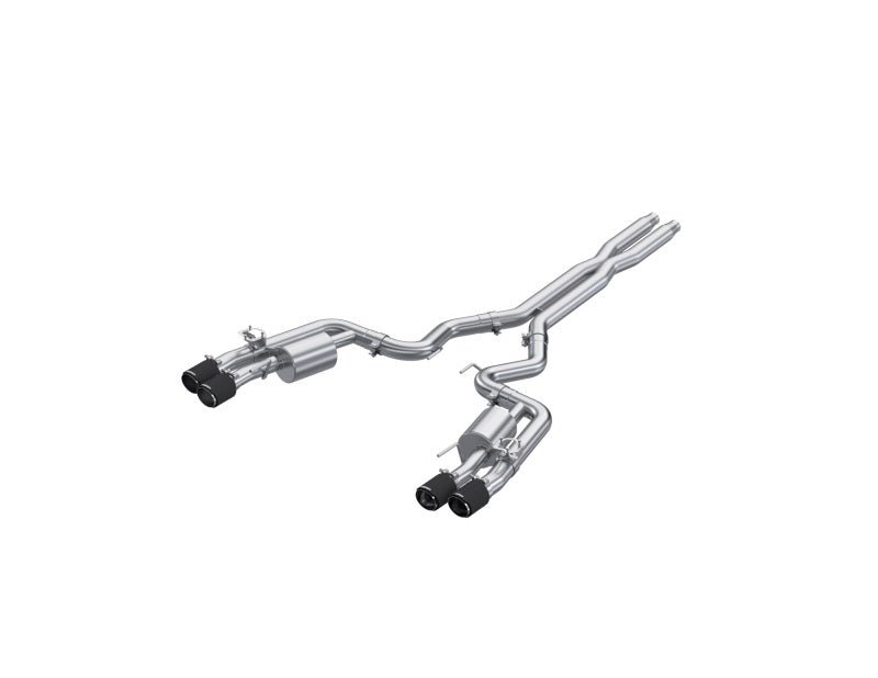 MBRP [24 - 25 Mustang GT S650] 3in Cat - Back Quad Tip - 4in Carbon Fiber Tips - JDMuscleCat Back Exhaust SystemmbrpS72553CF