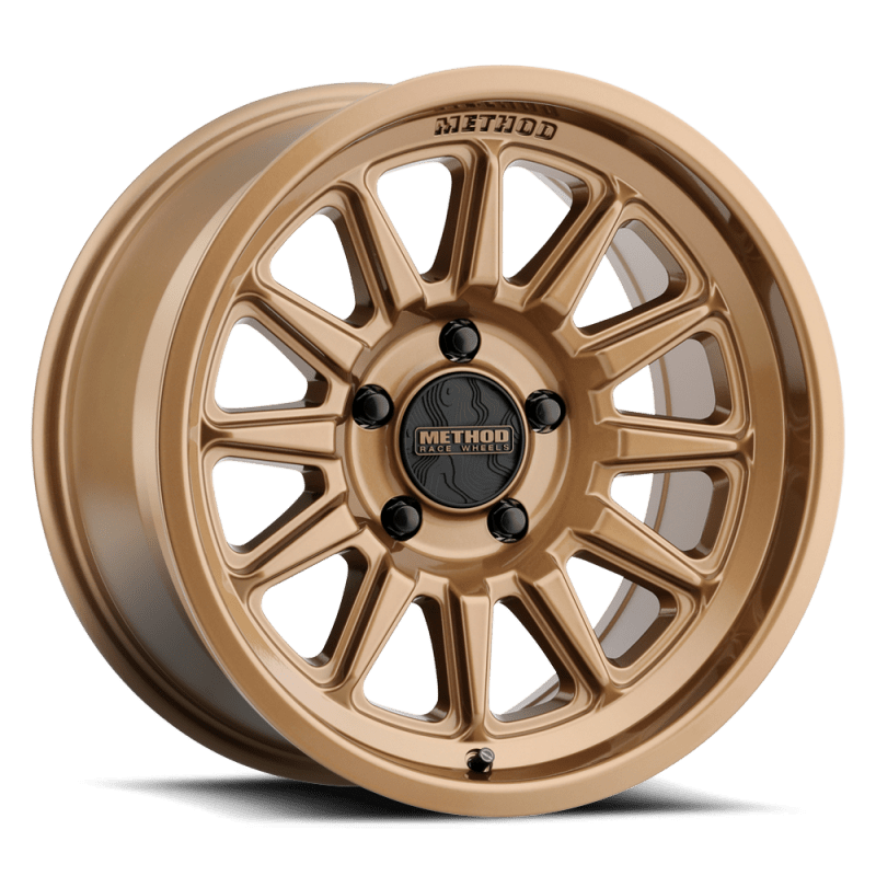 Method MR323 17x9 5X114.3 BP - 38 Offset 3.47in BS 83mm Bore Gloss Bronze Wheel - JDMuscleSPK790027