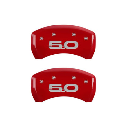 MGP 4 Caliper Covers Engraved Front 2015/Mustang Engraved Rear 2015/50 Red finish silver ch - JDMuscleShop the look 2mgp10201SM52RD