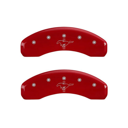 MGP 4 Caliper Covers Engraved Front 2015/Mustang Engraved Rear 2015/Bar & Pony Red finish silver ch - JDMuscleShop the look 2mgp10202SMB2RD