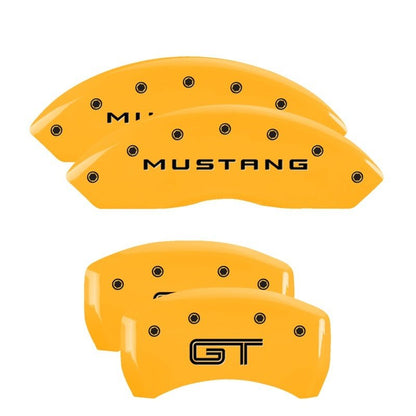 MGP 4 Caliper Covers Engraved Front 2015/Mustang Engraved Rear 2015/GT Red finish silver ch - JDMuscleShop the look 2mgp10201S2MGRD