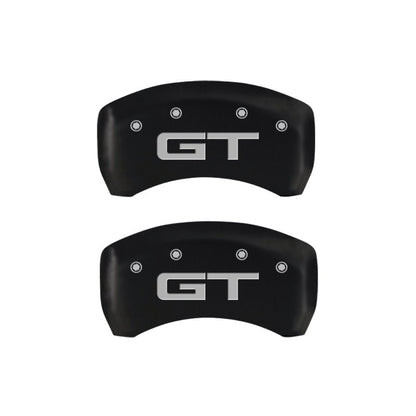 MGP 4 Caliper Covers Engraved Front 2015/Mustang Engraved Rear 2015/GT Red finish silver ch - JDMuscleShop the look 2mgp10201S2MGRD
