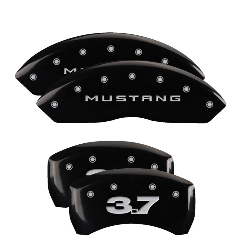 MGP 4 Caliper Covers Engraved Front 2015/Mustang Engraved Rear 2015/GT Yellow finish black ch - JDMuscleShop the look 2mgp10200S2MGYL