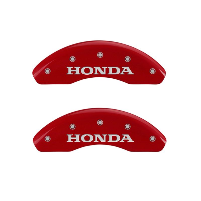MGP 4 Caliper Covers Engraved Front Accord Engraved Rear Accord Red finish silver ch - JDMuscleSPKmgp20207SACCRD