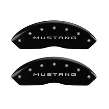 MGP 4 Caliper Covers Engraved Front Mustang Engraved Rear 50 Black finish silver ch - JDMuscleShop the look 2mgp10198SM50BK