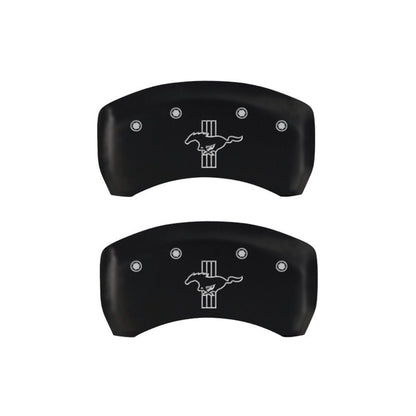 MGP 4 Caliper Covers Engraved Front Mustang Engraved Rear Bar & Pony Red finish silver ch - JDMuscleShop the look 2mgp10198SMBPRD