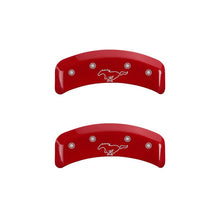 MGP 4 Caliper Covers Engraved Front Mustang Engraved Rear Pony Red finish silver ch - JDMuscleShop the look 2mgp10095SMPYRD