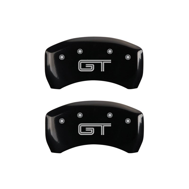 MGP 4 Caliper Covers Engraved Front Mustang Engraved Rear S197/GT Black finish silver ch - JDMuscleShop the look 2mgp10197SMG2BK