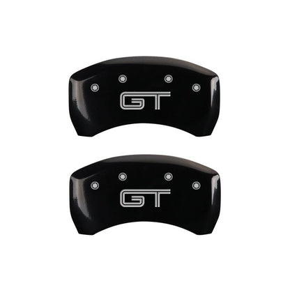 MGP 4 Caliper Covers Engraved Front Mustang Engraved Rear S197/GT Black finish silver ch - JDMuscleShop the look 2mgp10197SMG2BK