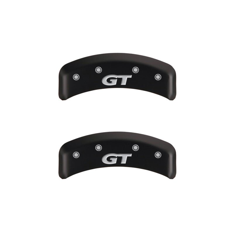 MGP 4 Caliper Covers Engraved Front Mustang Engraved Rear SN95/GT Red finish silver ch - JDMuscleShop the look 2mgp10095SMG1RD