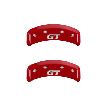 MGP 4 Caliper Covers Engraved Front Mustang Engraved Rear SN95/GT Red finish silver ch - JDMuscleShop the look 2mgp10095SMG1RD