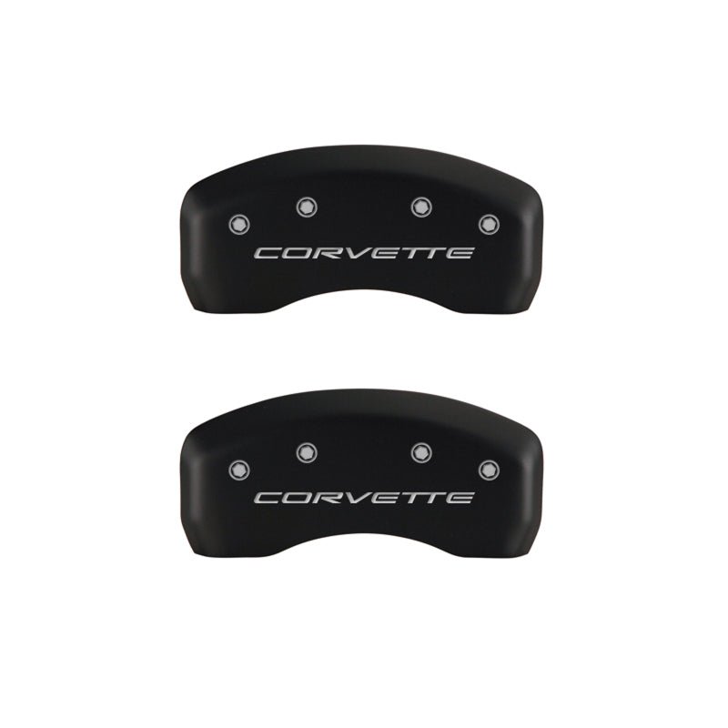 MGP Custom Caliper Covers for Chevrolet Corvette 1997 - 2004 – Red Finish with Silver Engraving | mgp13007SCV5RD - JDMuscleSPK84799