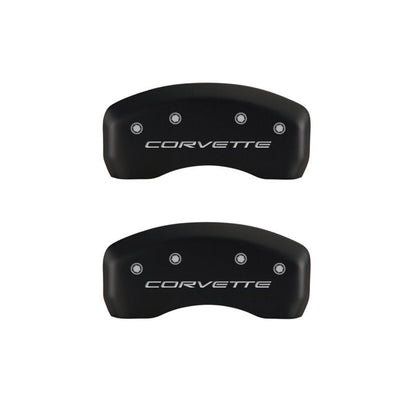 MGP Custom Caliper Covers for Chevrolet Corvette 1997 - 2004 – Red Finish with Silver Engraving | mgp13007SCV5RD - JDMuscleSPK84799