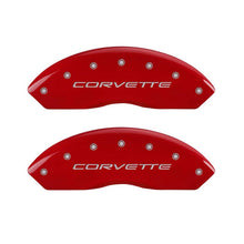 MGP Custom Caliper Covers for Chevrolet Corvette 1997 - 2004 – Red Finish with Silver Engraving | mgp13007SCV5RD - JDMuscleSPK84799