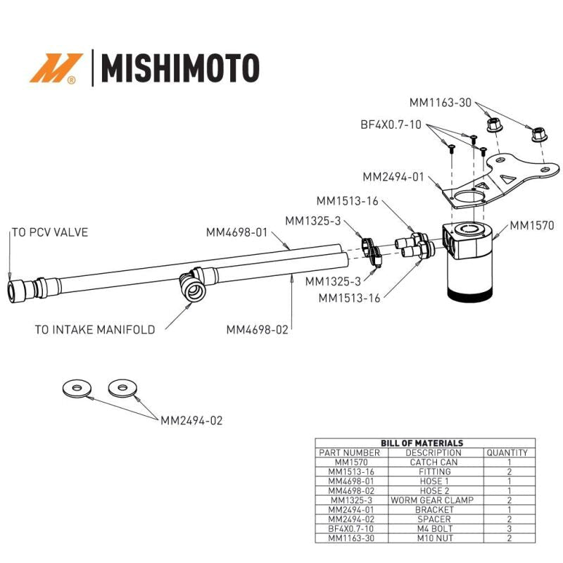 Mishimoto 2024+ Ford Mustang 2.3L EcoBoost Oil Catch Can PCV Side - JDMuscleShop the look 2misMMBCC-MUS4-24