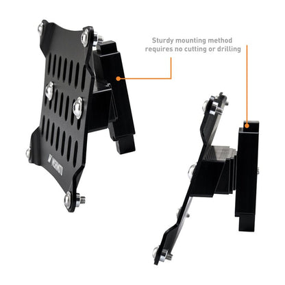 Mishimoto 21+ Ford Mustang Mach - E License Plate Relocation Kit - Adjustable Steel Bracket with Micro - Wrinkle Black Finish | misMMLP - MME - 21 - JDMuscleSPK774205
