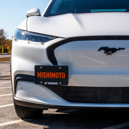 Mishimoto 21+ Ford Mustang Mach - E License Plate Relocation Kit - Adjustable Steel Bracket with Micro - Wrinkle Black Finish | misMMLP - MME - 21 - JDMuscleSPK774205