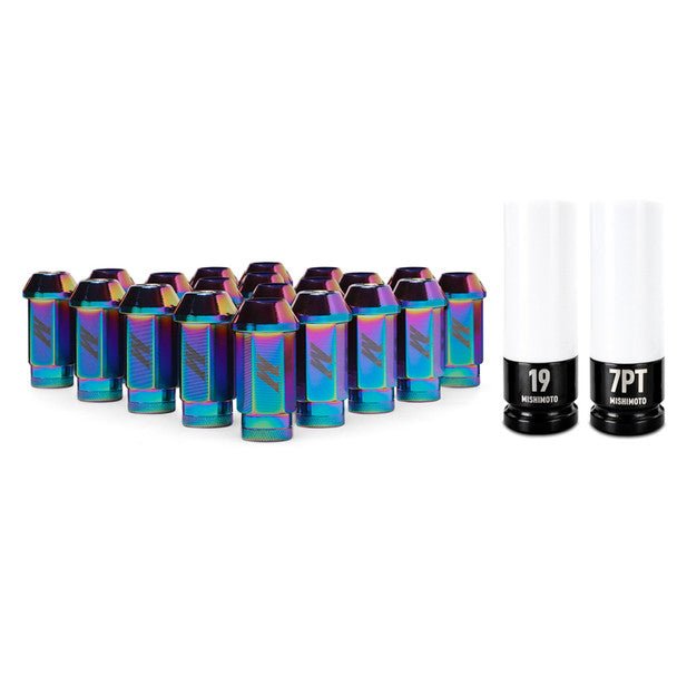 Mishimoto Aluminum Locking Lug Nuts M12x1.25 20pc Set Neo Chrome | MMLG - 125 - 20LNC - JDMuscleLug NutsmisMMLG-125-20LNC