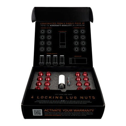 Mishimoto Aluminum Locking Lug Nuts M12x1.25 20pc Set Red | MMLG - 125 - 20LRD - JDMuscleLug NutsmisMMLG-125-20LRD