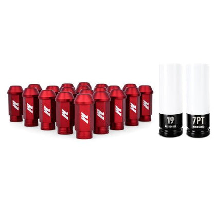 Mishimoto Aluminum Locking Lug Nuts M12x1.25 20pc Set Red | MMLG - 125 - 20LRD - JDMuscleLug NutsmisMMLG-125-20LRD
