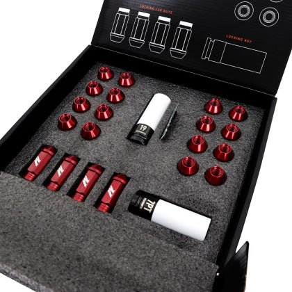 Mishimoto Aluminum Locking Lug Nuts M12x1.25 20pc Set Red | MMLG - 125 - 20LRD - JDMuscleLug NutsmisMMLG-125-20LRD