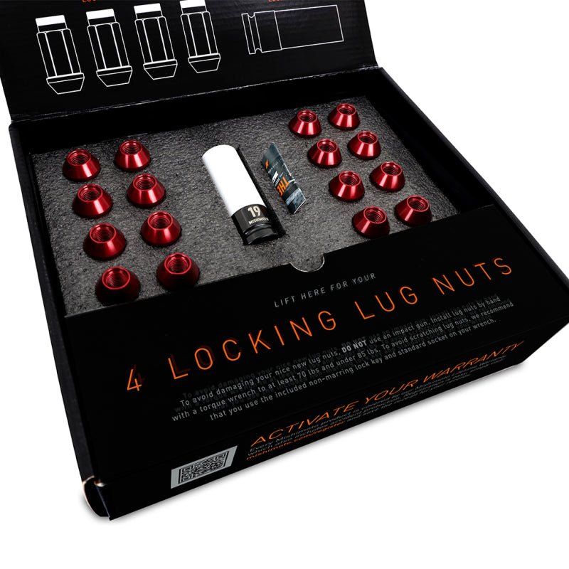 Mishimoto Aluminum Locking Lug Nuts M12x1.5 20pc Set Black - JDMuscleSPKmisMMLG-15-20LBK