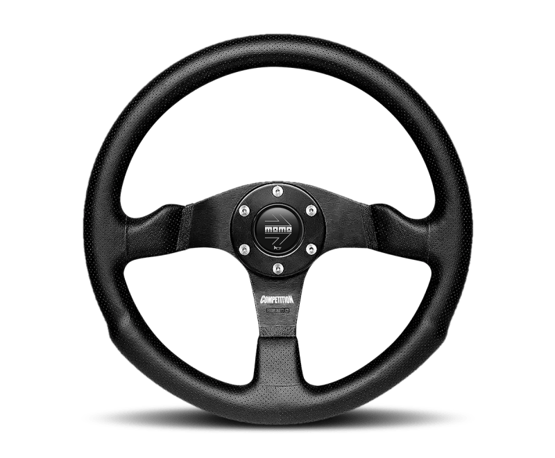 Momo Competition Steering Wheel 350 mm - Black AirLeather/Black Spokes - JDMuscleSPKmomCOM35BK0B