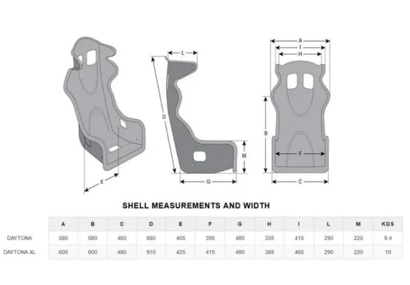 Momo Daytona XL Seats (FIA 8855 - 1999) - Black Hardshell | 1074BLK - 29 - JDMuscleSeatsmom1074BLK-29