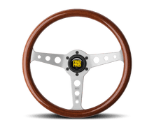 Momo Indy Steering Wheel 350 mm - Magoany Wood/Brshd Spokes - JDMuscleSPKmomIND35MA0P